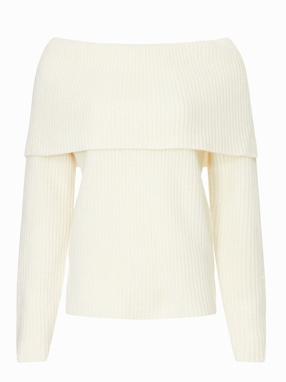 Polo by Ralph Lauren Cream Off-the-Shoulder Ribbed Sweater